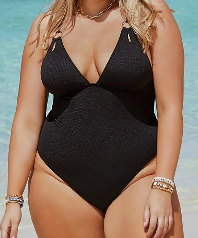 Jednoczęściowy strój kąpielowy ze skrzyżowanymi ramiączkami