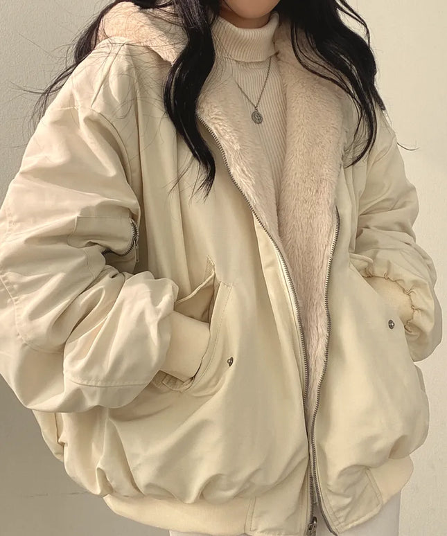 Damska dwustronna kurtka zimowa oversize