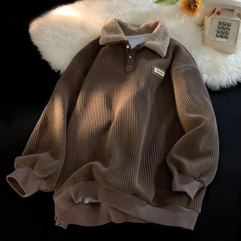 Męska bluza z kołnierzykiem w stylu polo