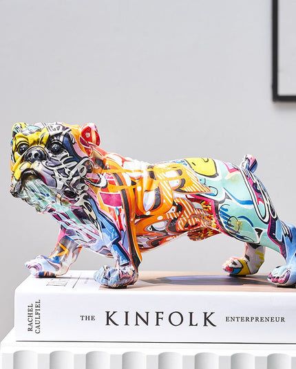 Figurka dekoracyjna kolorowa pies graffiti