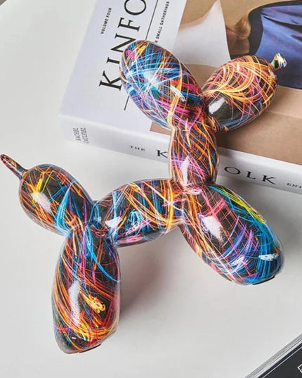 Figurka dekoracyjna kolorowa pies graffiti