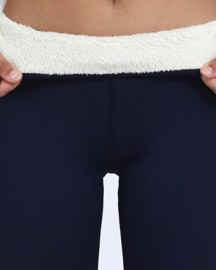 Damskie ocieplane legginsy w jednolitym kolorze