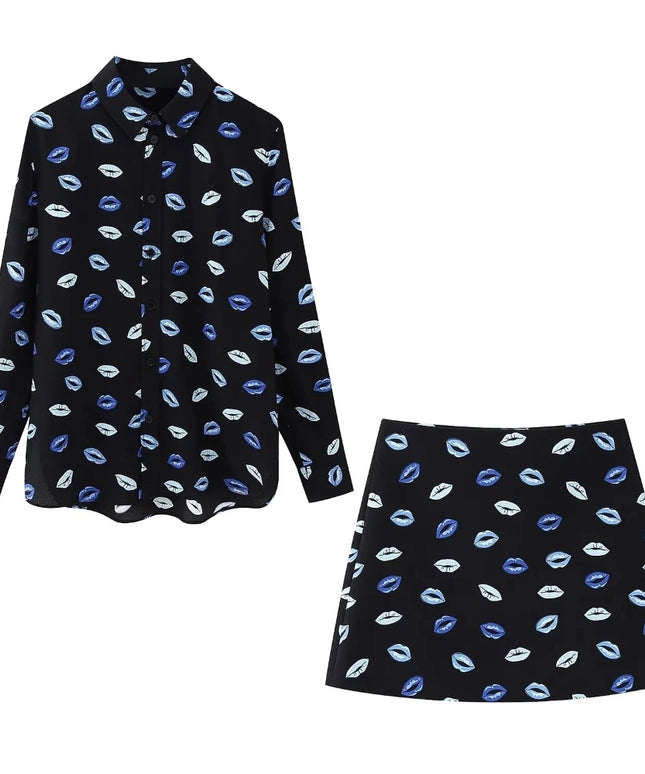 Elegancki komplet damski z koszulą i spódnicą mini