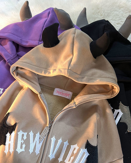 Męska rozpinana bluza oversize z rogami