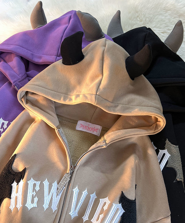 Męska rozpinana bluza oversize z rogami