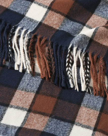 Szalik męski na zimę w kratę