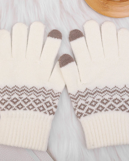 Rękawiczki unisex dotykowe we wzory