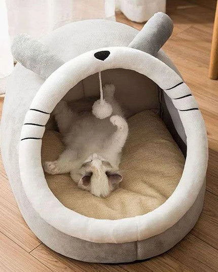 Pluszowe legowisko typu jaskinia dla pupila – domek z miękkim wnętrzem dla psa lub kota