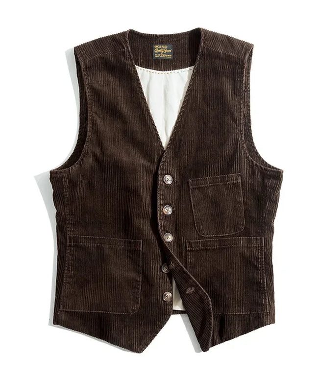 Kamizelka męska elegancka sztruksowa