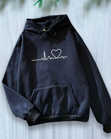 Damska bluza z kapturem i nadrukiem