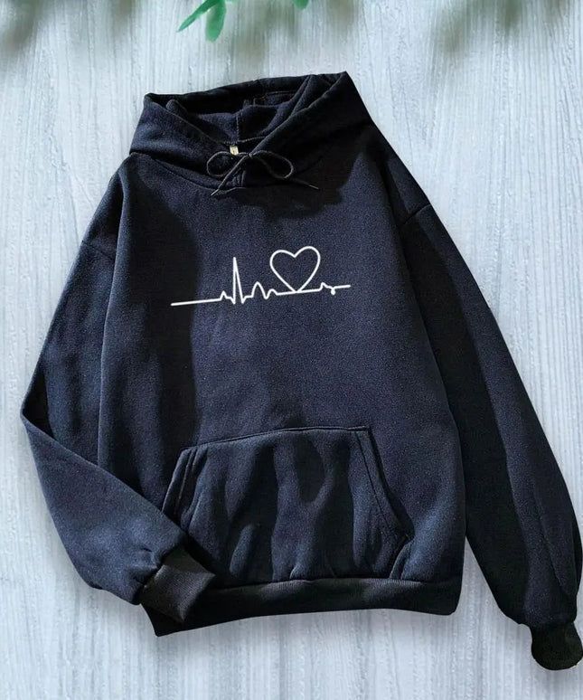 Damska bluza z kapturem i nadrukiem