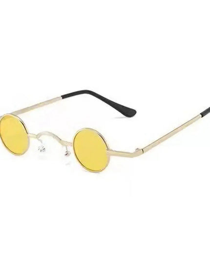 Męskie okulary przeciwsłoneczne z małymi i okrągłymi szkłami