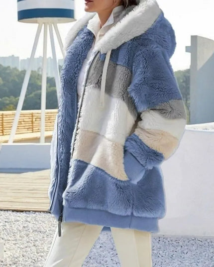 Oversizowa damska kurtka zimowa z kapturem