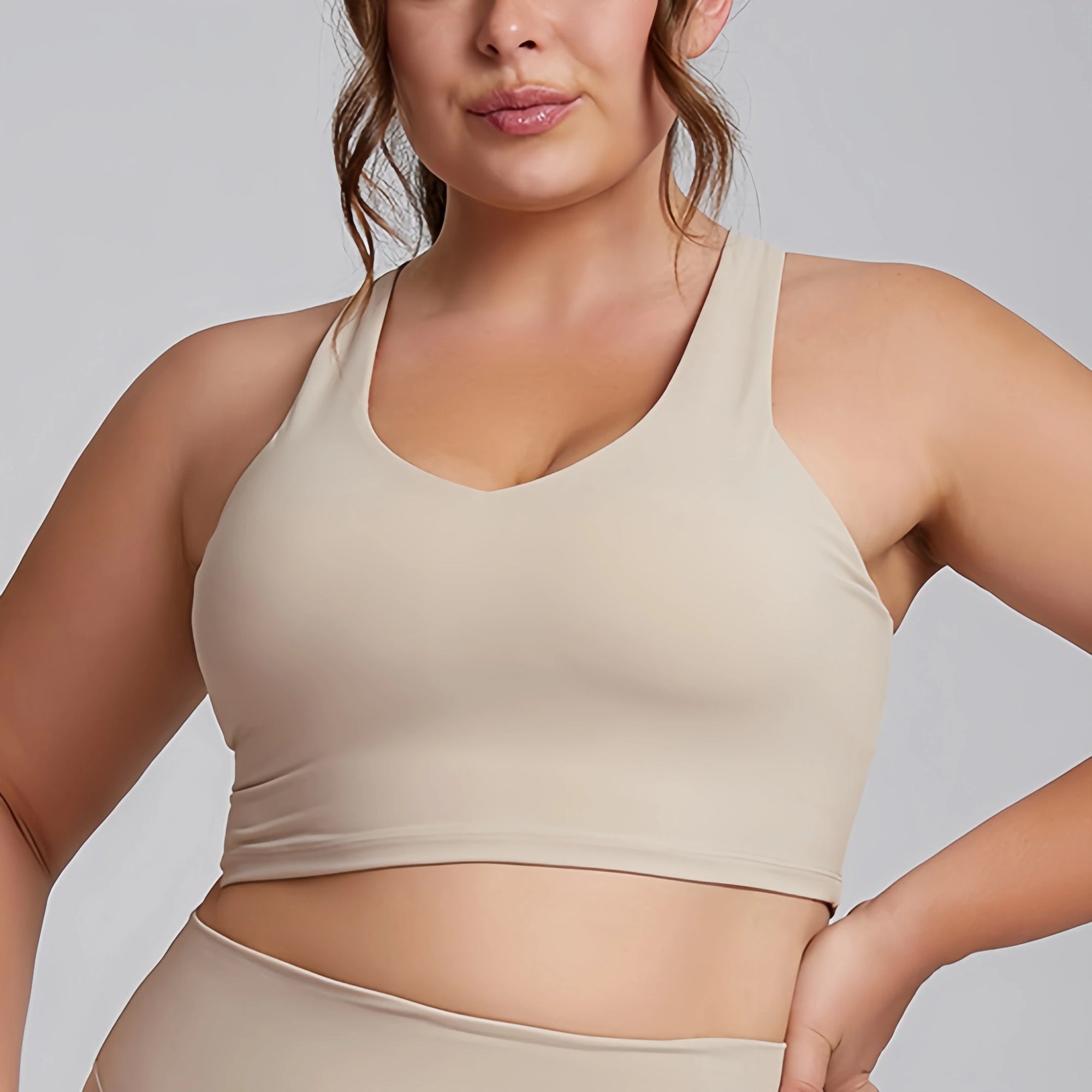 Damski top sportowy plus size bezszwowy