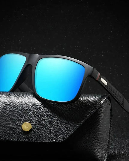 Męskie okulary przeciwsłoneczne kwadratowe z polaryzacją