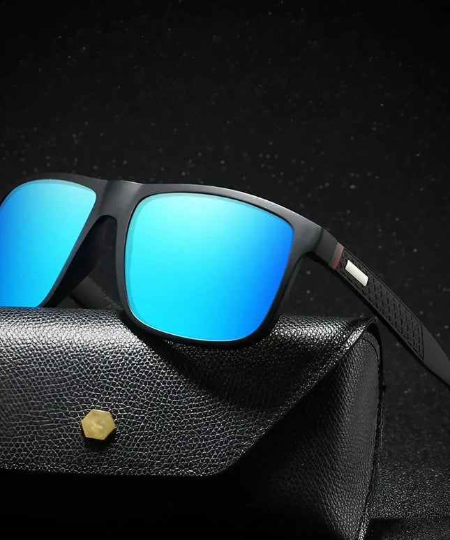 Męskie okulary przeciwsłoneczne kwadratowe z polaryzacją