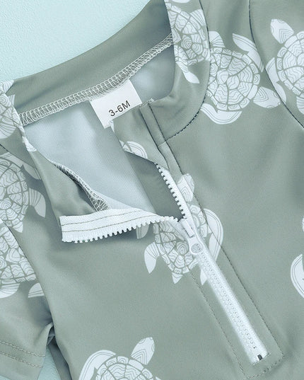 Jednoczęściowy kostium kąpielowy dla niemowląt w żółwie