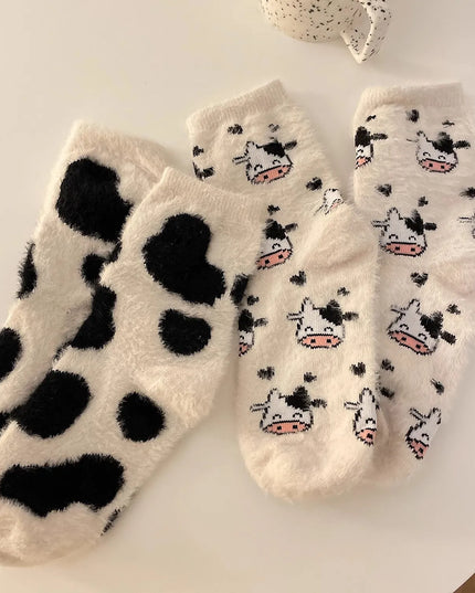 Skarpetki damskie z motywem krowy 2 pary