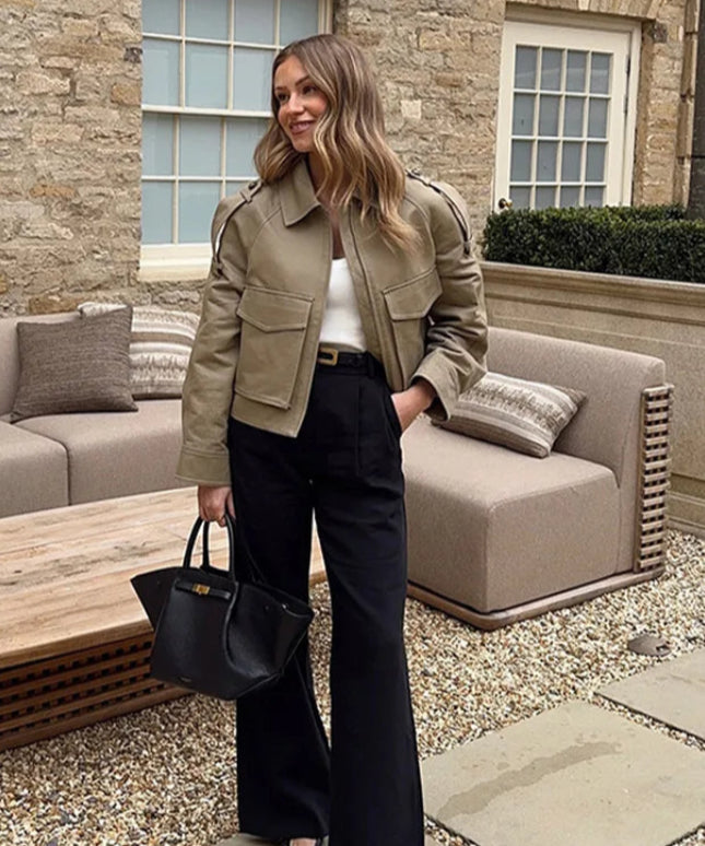 Damska modna kurtka przejściowa w stylu vintage