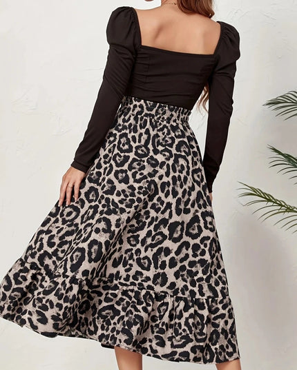 Spódnica maxi w panterkę