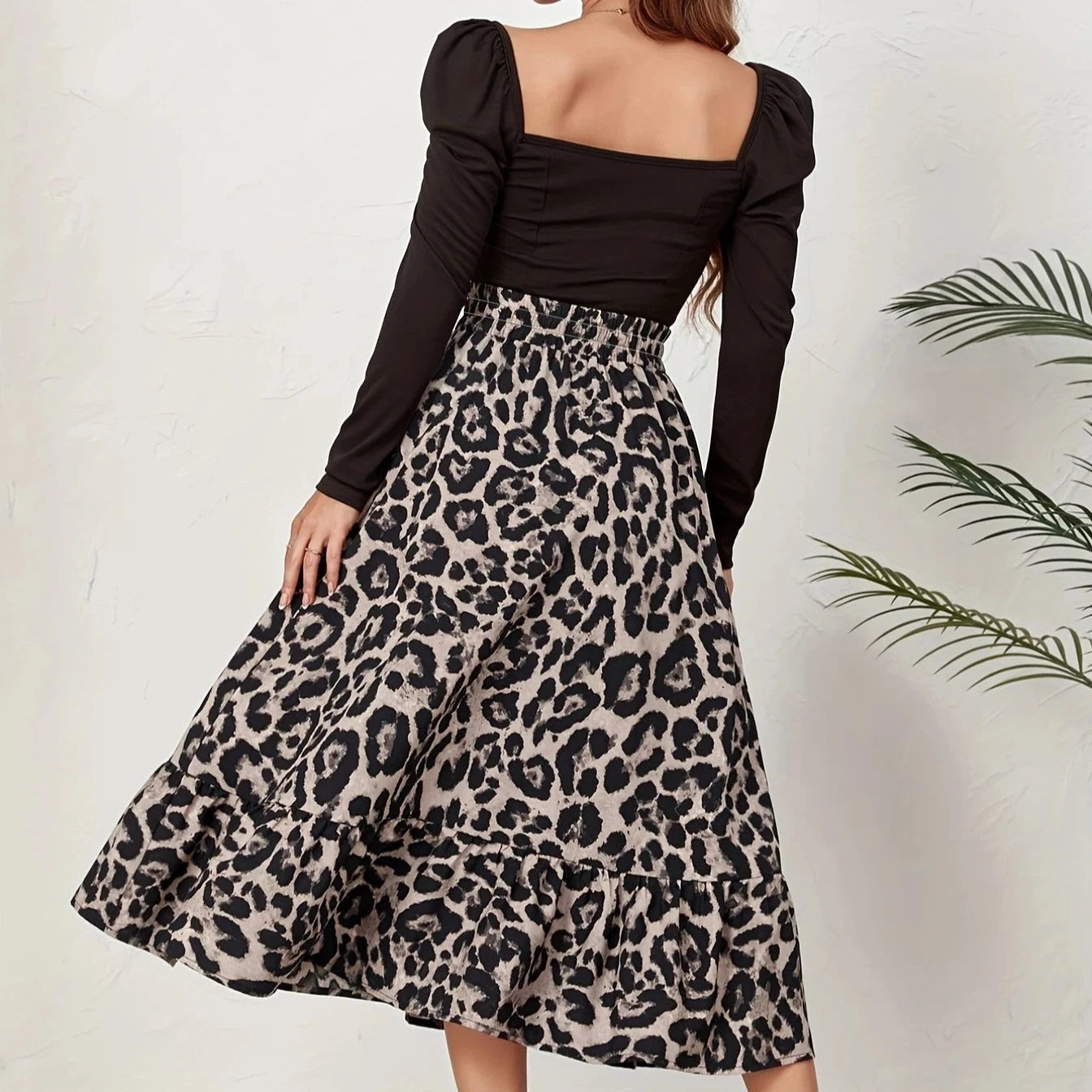 Spódnica maxi w panterkę