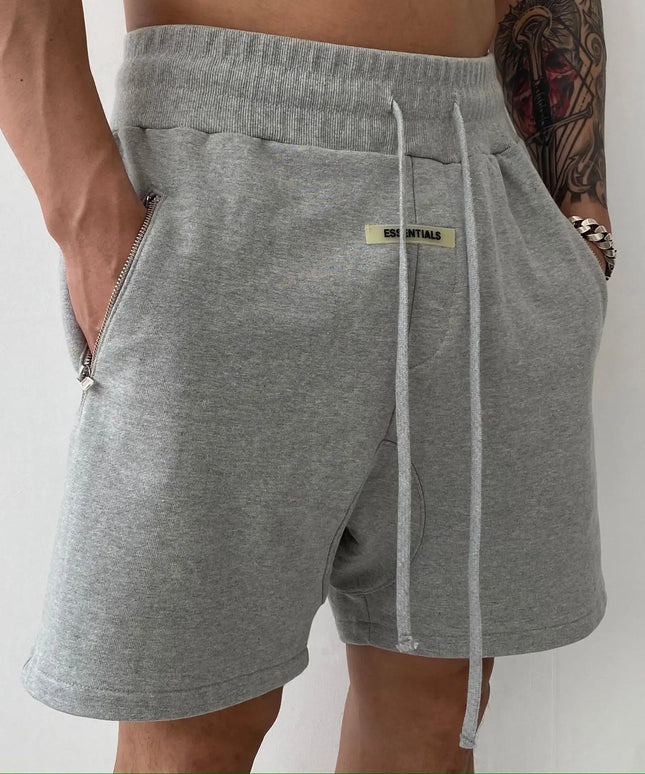 Męskie szorty dresowe z grubą gumką i wiązaniem