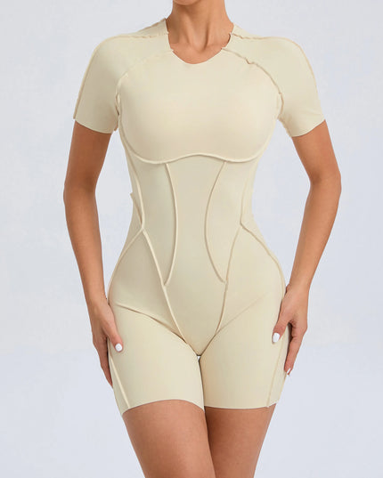 Krótki kombinezon sportowy damski bez pleców - na jogę i siłownię