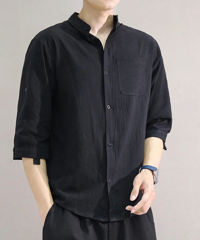 Męska koszula bawełniana z rękawami 3/4