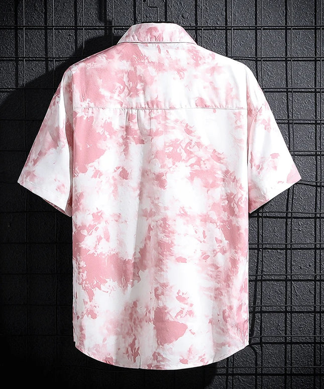 Męska koszula z krótkim rękawem i kolorowym motywem