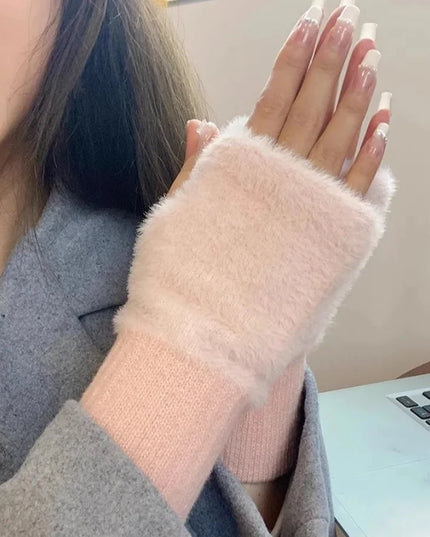 Rękawiczki damskie z futerkiem