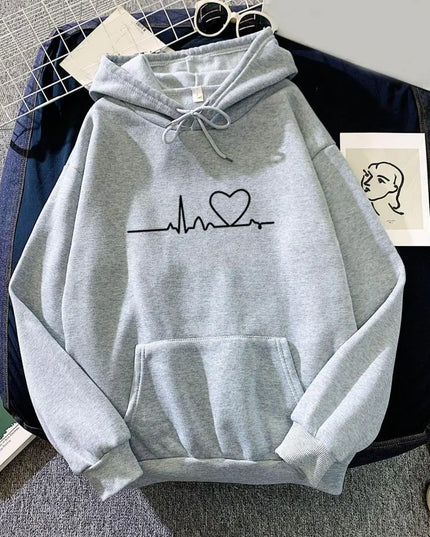 Damska bluza z kapturem i nadrukiem