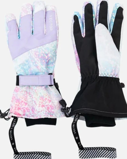 Rękawiczki unisex narciarskie w kolorowe wzory