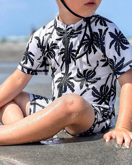 Kostium kąpielowy dla niemowląt jednoczęściowy z krótkim rękawem