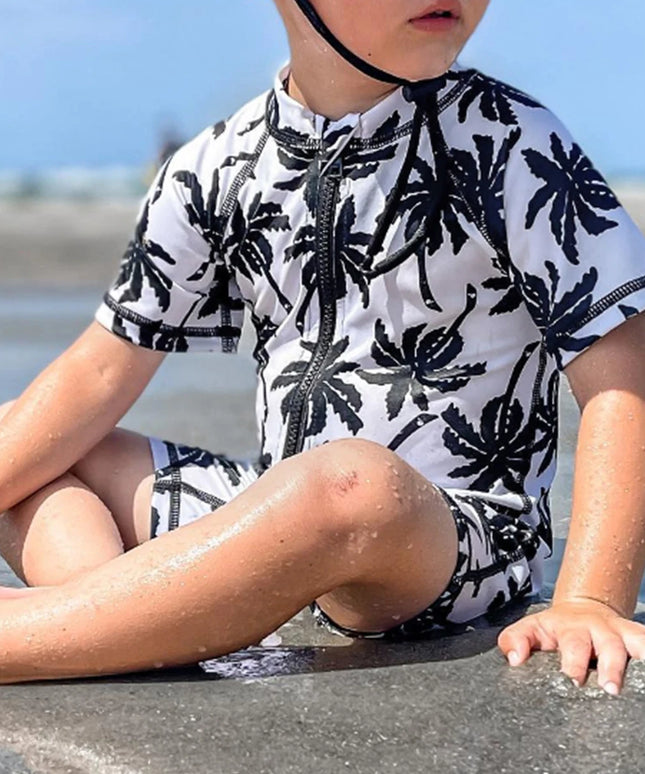 Kostium kąpielowy dla niemowląt jednoczęściowy z krótkim rękawem