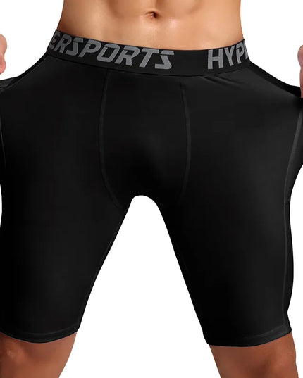 Sportowe legginsy męskie krótkie z kieszonką