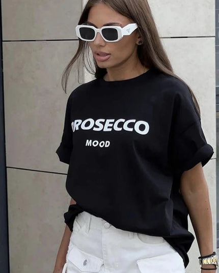 Damski T-shirt bawełniany z napisem