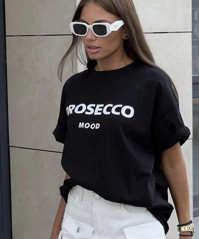 Damski T-shirt bawełniany z napisem