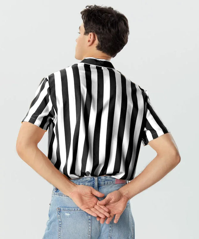 Męska koszula w paski z krótkim rękawem