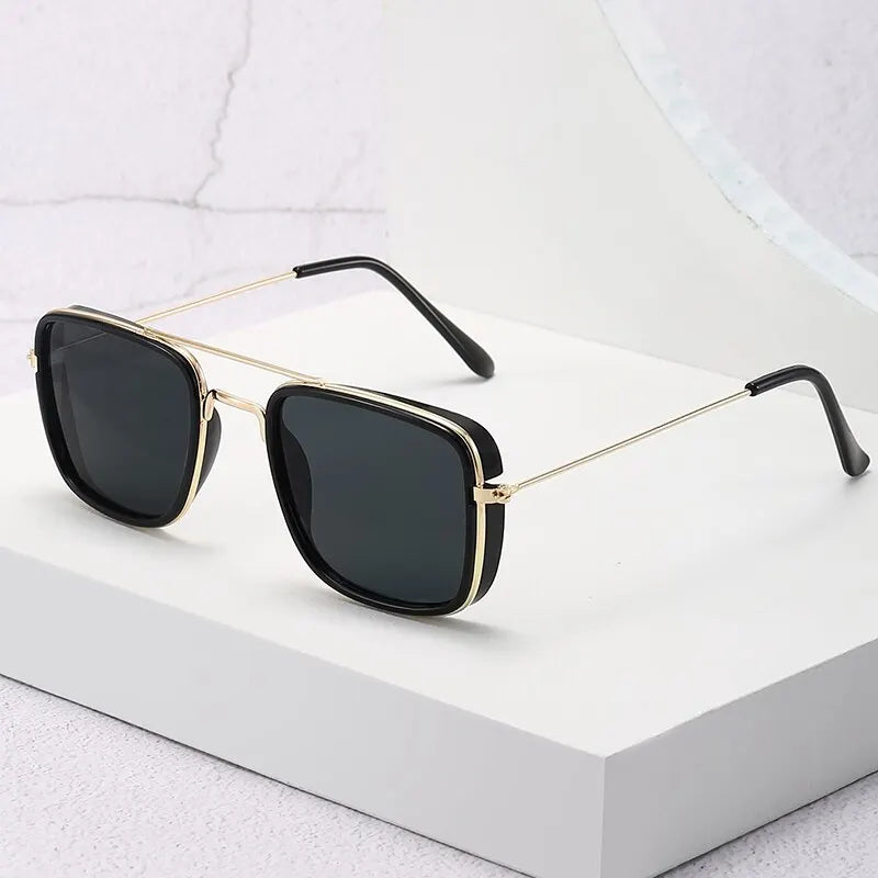 Męskie okulary przeciwsłoneczne kwadratowe w stylu retro