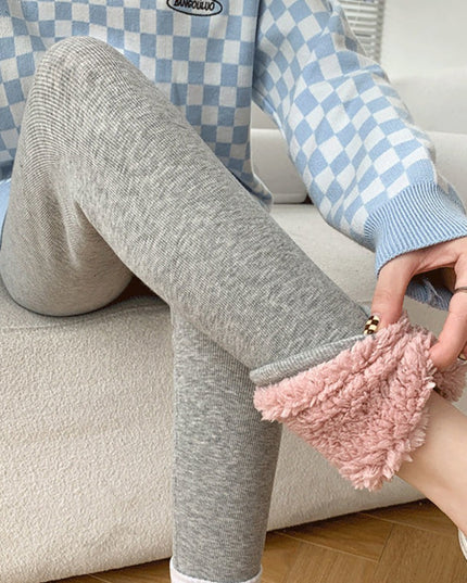 Damskie zimowe legginsy z polarem od środka