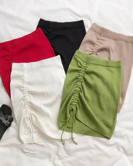 Spódnica mini z regulacją długości i gumką w pasie