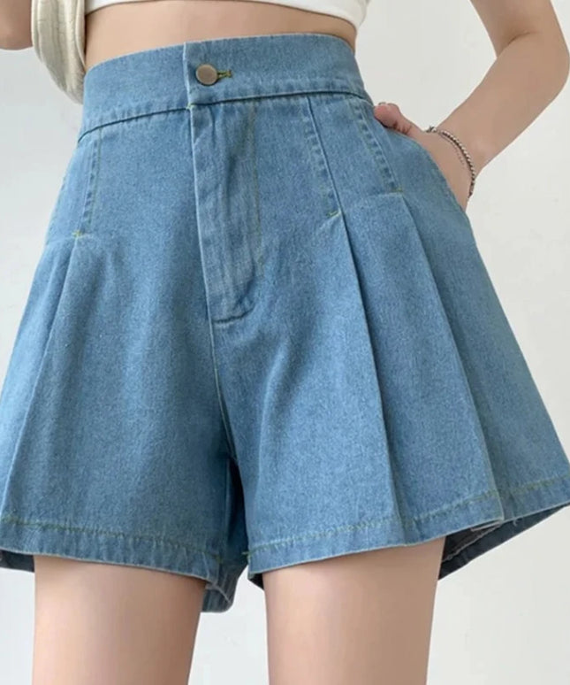 Damskie szorty z plisowanymi nogawkami