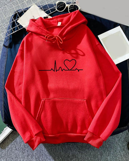 Damska bluza z kapturem i nadrukiem