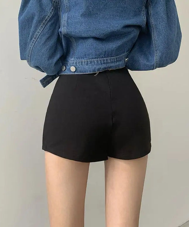 Spódnica mini ze spodenkami zapinana na suwak