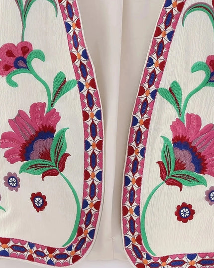 Kamizelka damska haftowana w kwiaty