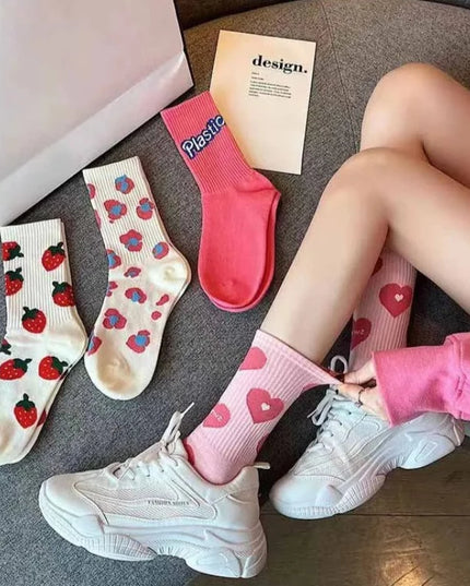 Damskie skarpetki za kostkę w kolorowe wzory