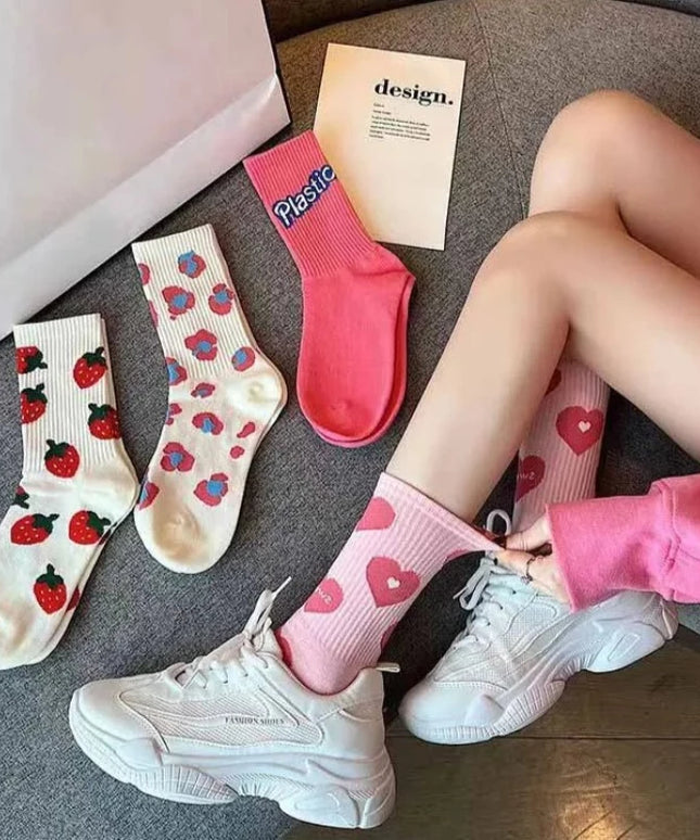 Damskie skarpetki za kostkę w kolorowe wzory