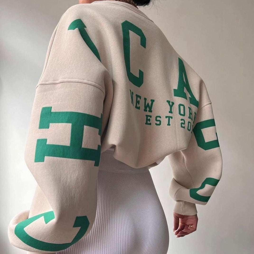 Damska oversizowa bluza crewneck