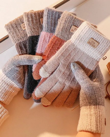 Rękawiczki damskie dwukolorowe