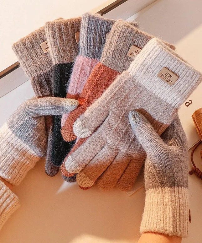Rękawiczki damskie dwukolorowe